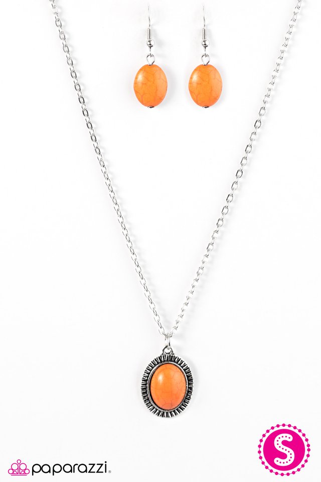 Paparazzi ♥ Cast In SANDSTONE - Orange ♥ Necklace