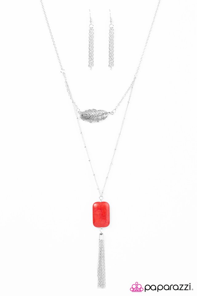 Paparazzi ♥ Mojave Mesas - Red ♥ Necklace