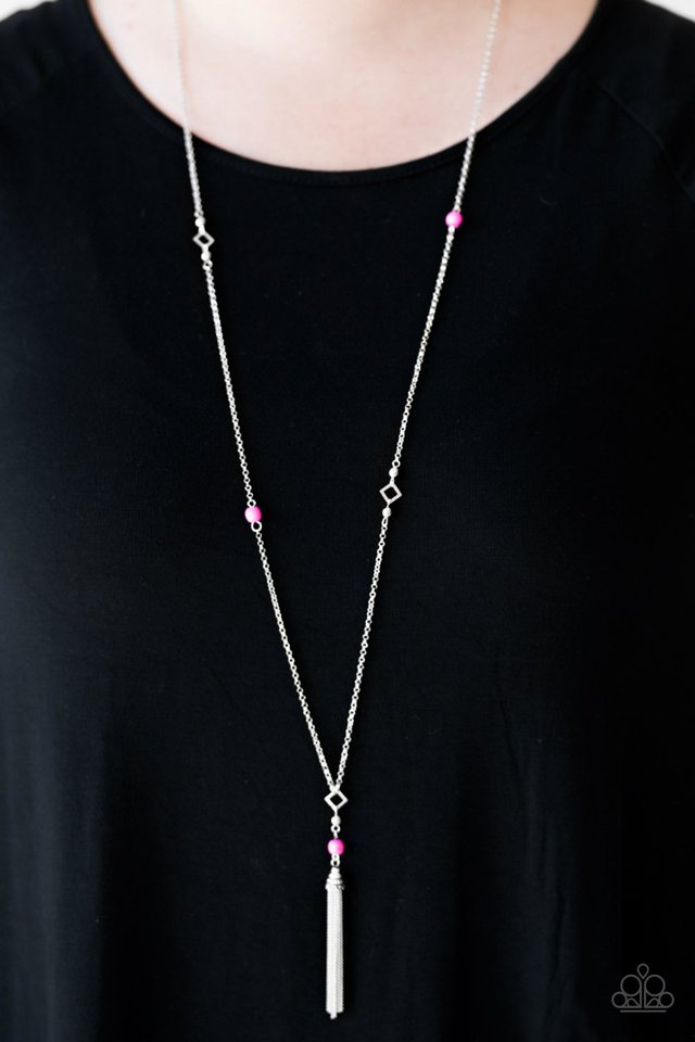 Paparazzi ♥ Roam On - Pink ♥ Necklace