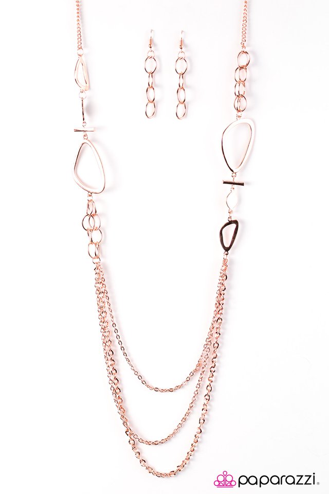 Paparazzi ♥ Abstract Attitude - Copper ♥ Necklace
