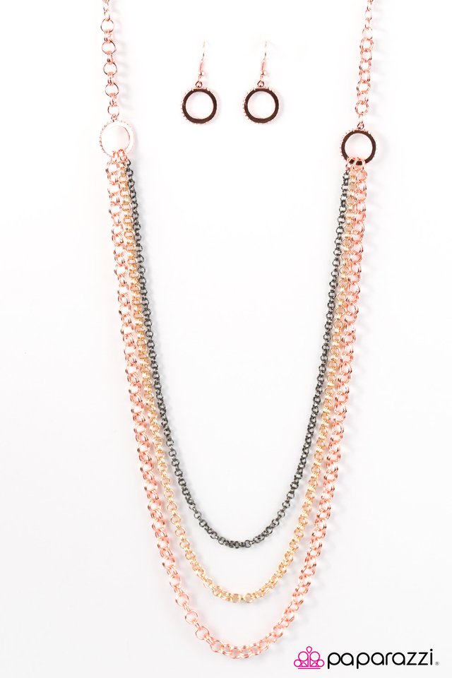 Paparazzi ♥ Moto Movement - Copper ♥ Necklace