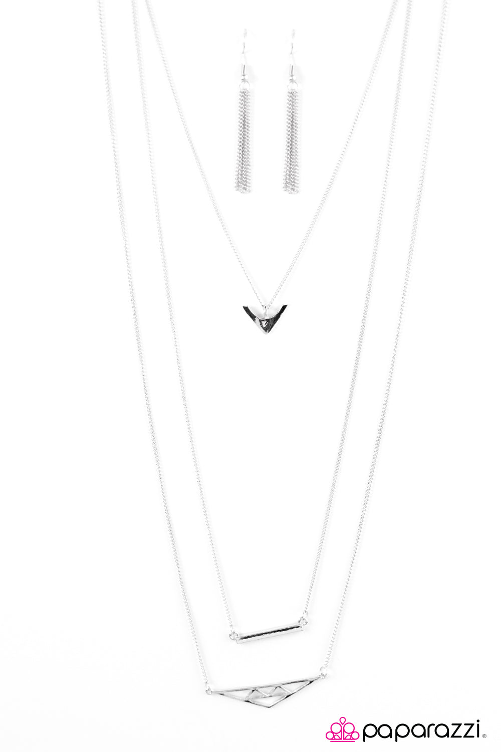 Paparazzi ♥ Your Vibe Attracts Your Tribe - Silver ♥  Necklace
