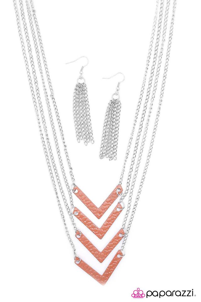 Paparazzi ♥ Throw Caution to the Wind - Orange ♥ Necklace