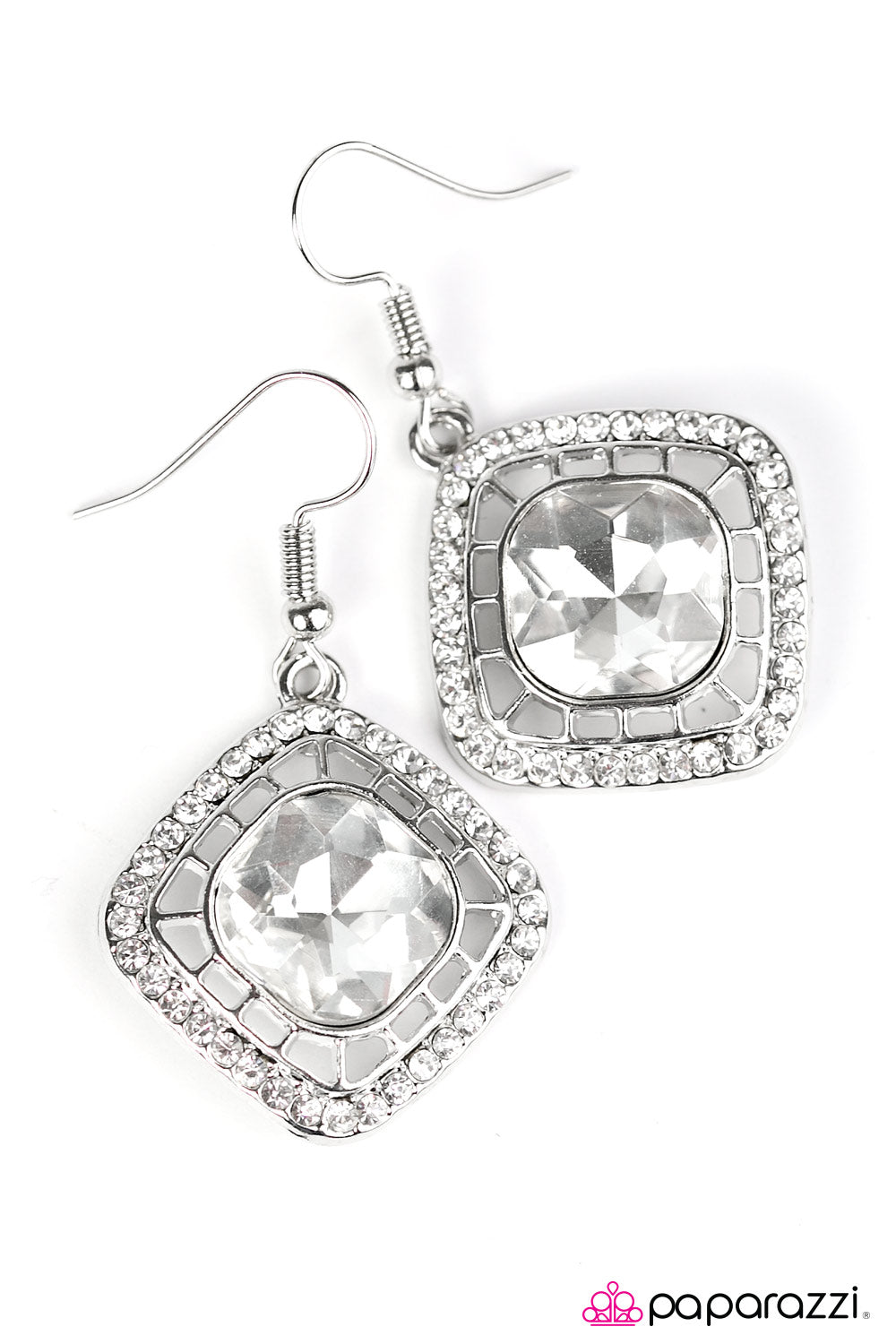 Paparazzi ♥ Its A GLAMs World - White ♥  Earrings