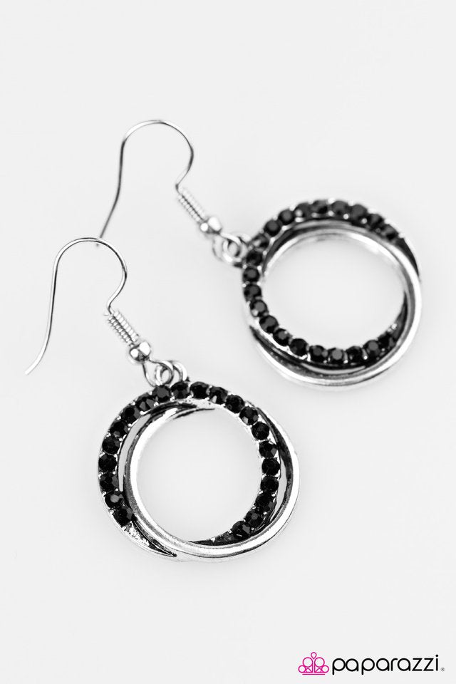 Paparazzi ♥ Go On and Sparkle - Black ♥ Earrings-product_sku