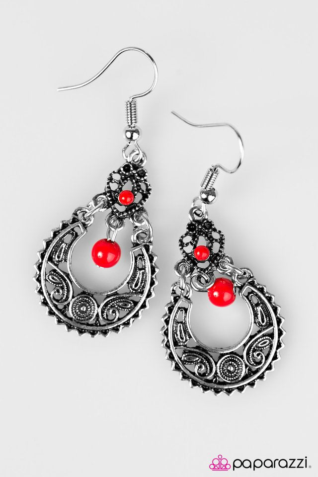 Paparazzi ♥ Touring Abroad - Red ♥ Earrings