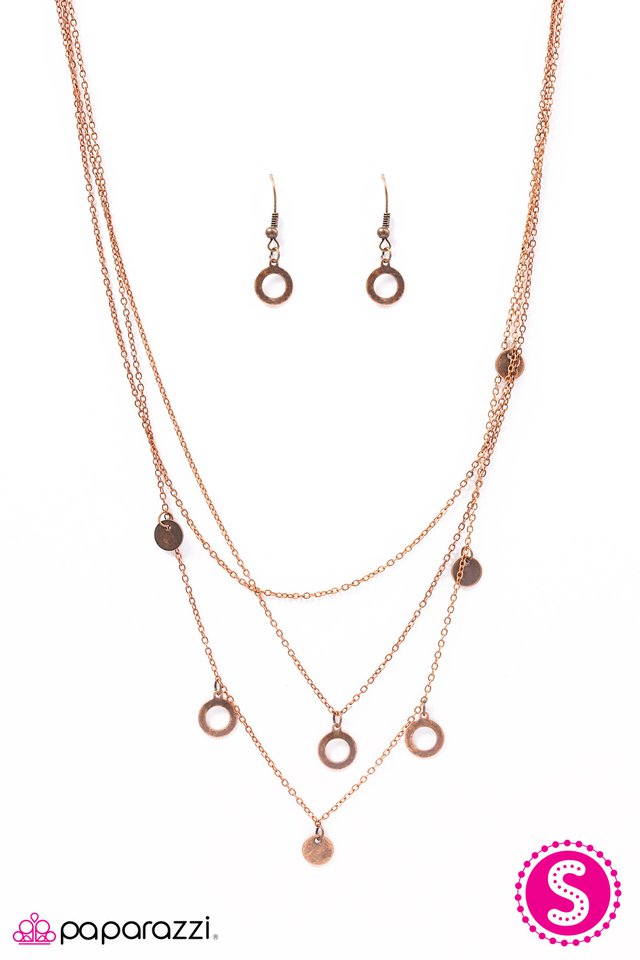 Paparazzi ♥ Shimmer Over Heels - Copper ♥ Necklace