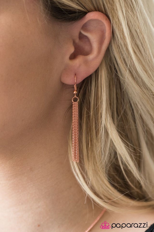 Paparazzi ♥ Party At The Pyramids - Copper ♥ Necklace