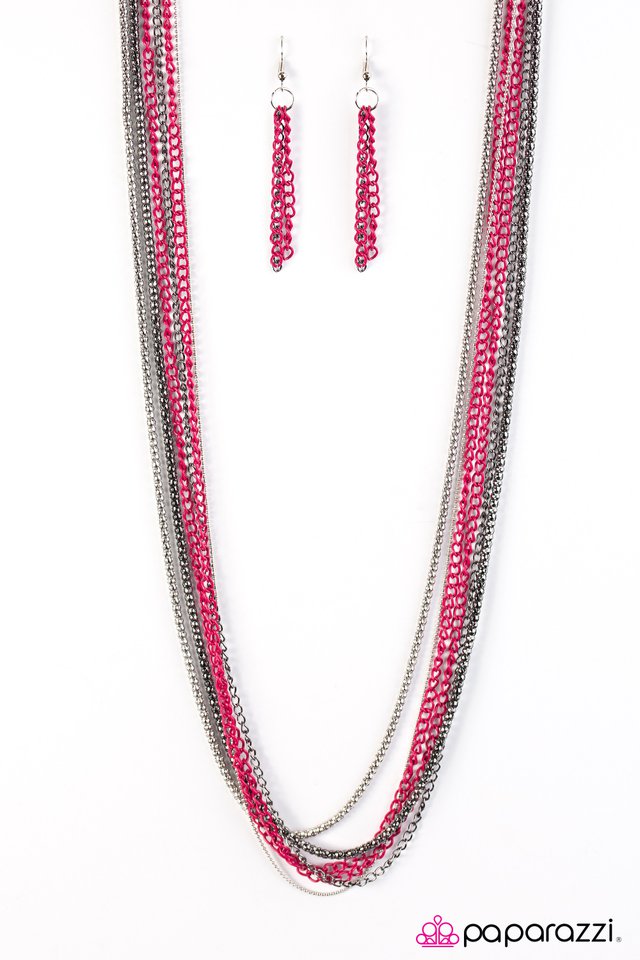 Paparazzi ♥ Colorful Calamity - Pink ♥ Necklace