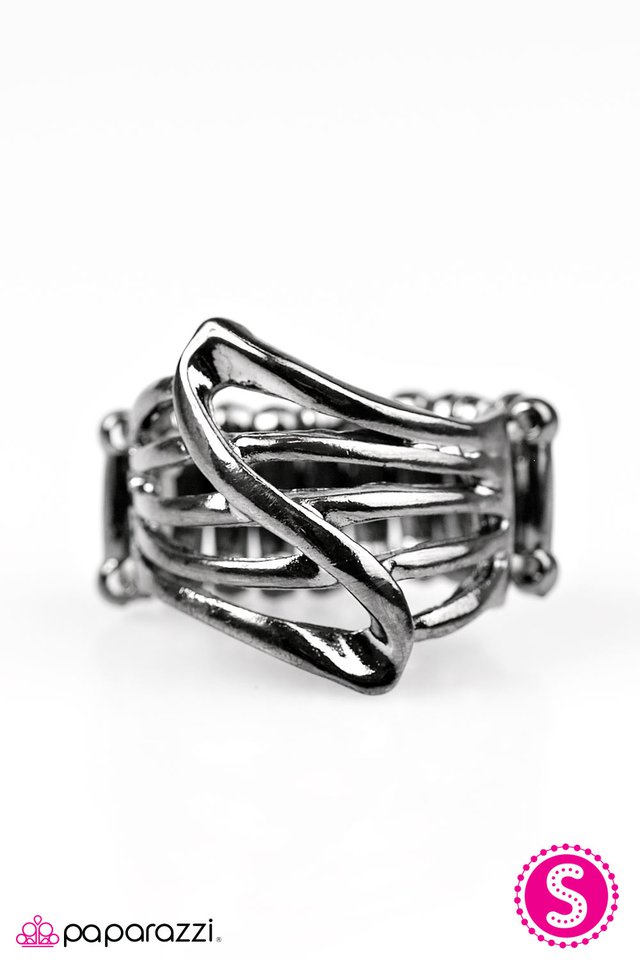 Paparazzi ♥ Head Over Shimmer - Black ♥ Ring