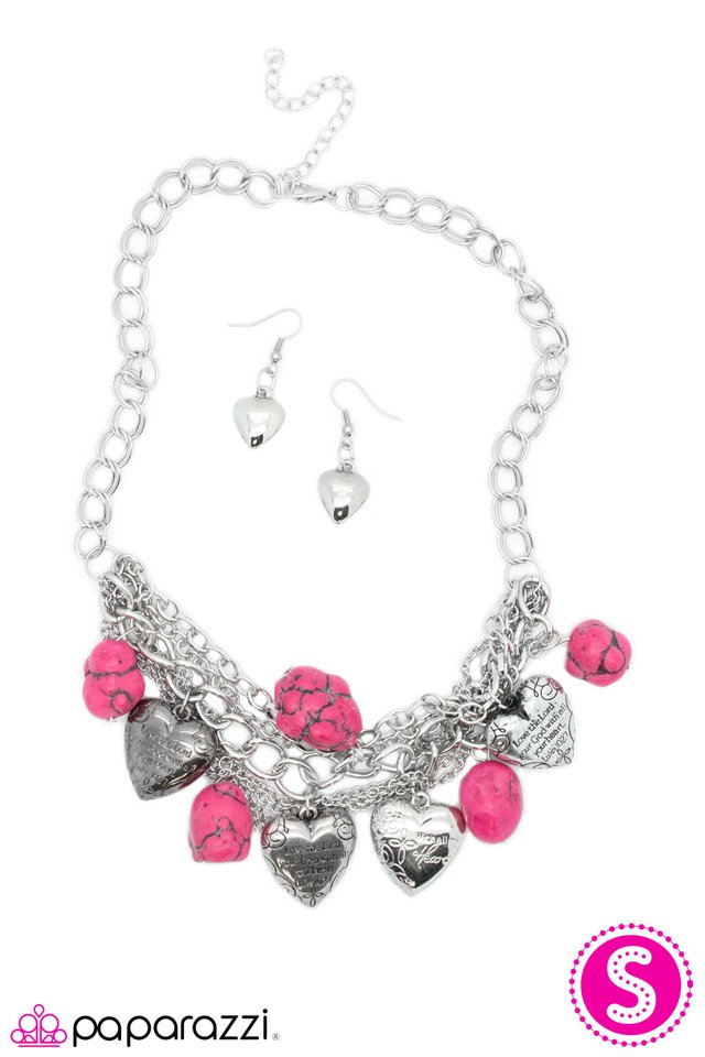 Paparazzi ♥ Change of Heart - Pink ♥ Necklace