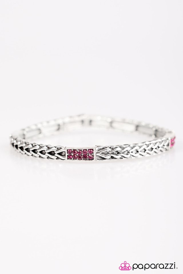Paparazzi ♥ Modernly Moto - Pink ♥ Bracelet