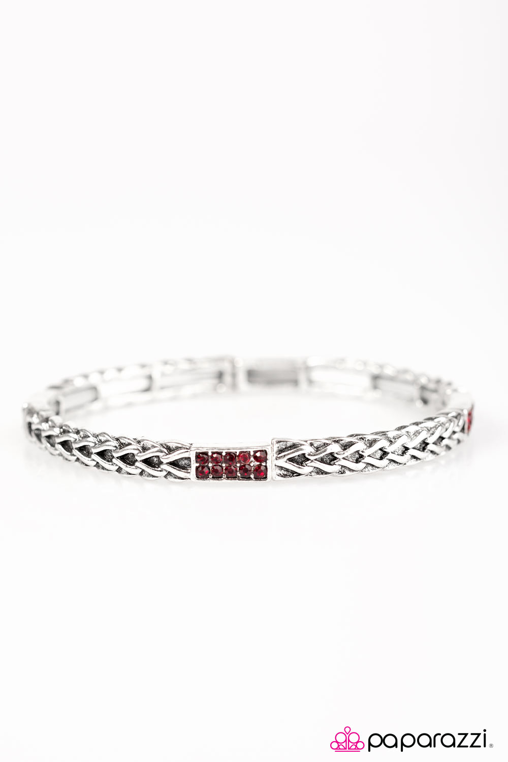 Paparazzi ♥ Modernly Moto - Red ♥  Bracelet