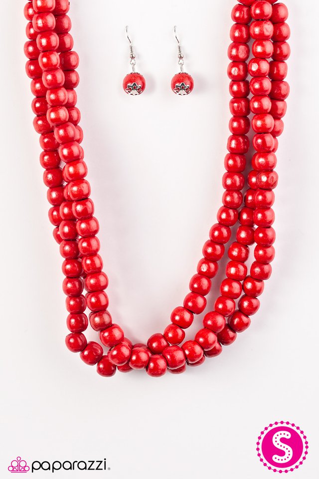 Paparazzi ♥ Summer Mai Tai - Red ♥ Necklace
