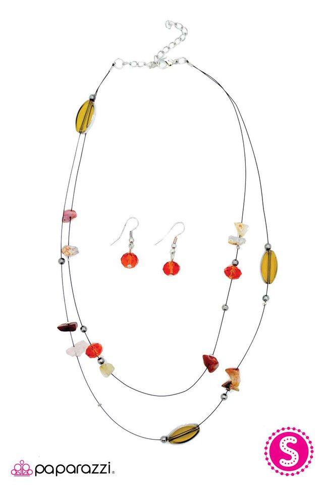 Paparazzi ♥ Take the Fall - Orange ♥ Necklace