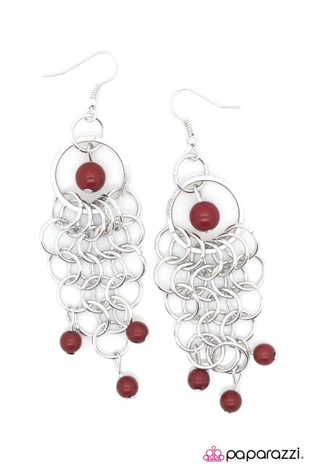 Paparazzi ♥ Pearls of Wisdom - Red ♥ Earrings