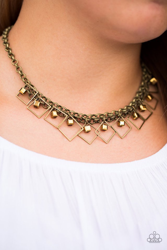 Paparazzi ♥ GEO Down In History  - Brass ♥ Necklace