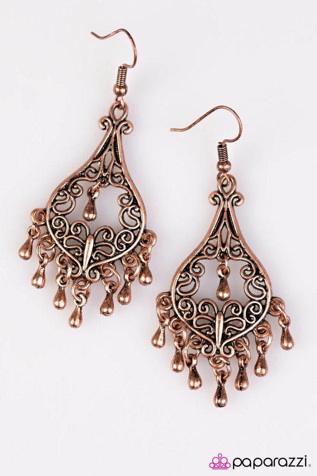 Paparazzi ♥ Grand Genie - Copper ♥ Earrings
