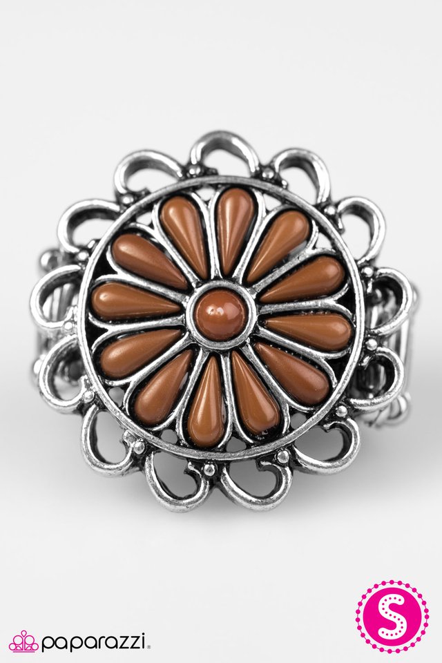 Paparazzi ♥ Boomin and Bloomin - Brown ♥ Ring
