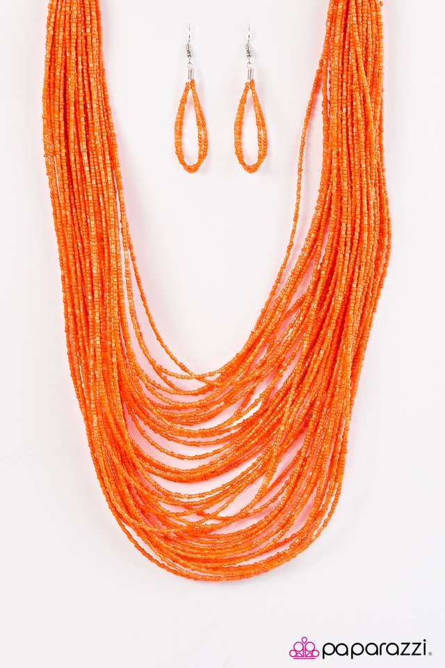 Paparazzi ♥ Ice Storm - Orange ♥ Necklace