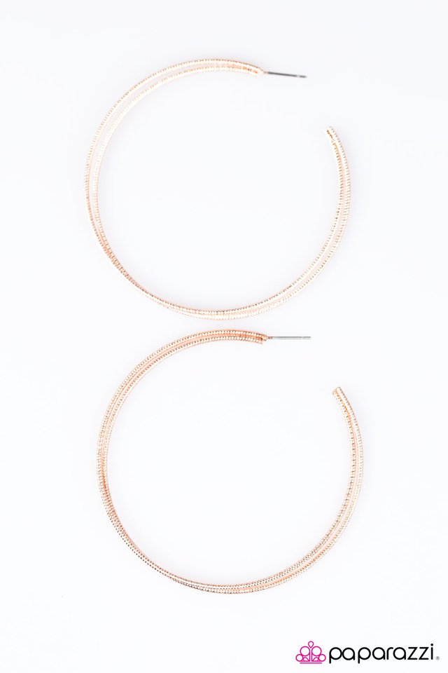 Paparazzi ♥ Hoop Troop - Rose Gold ♥ Earrings