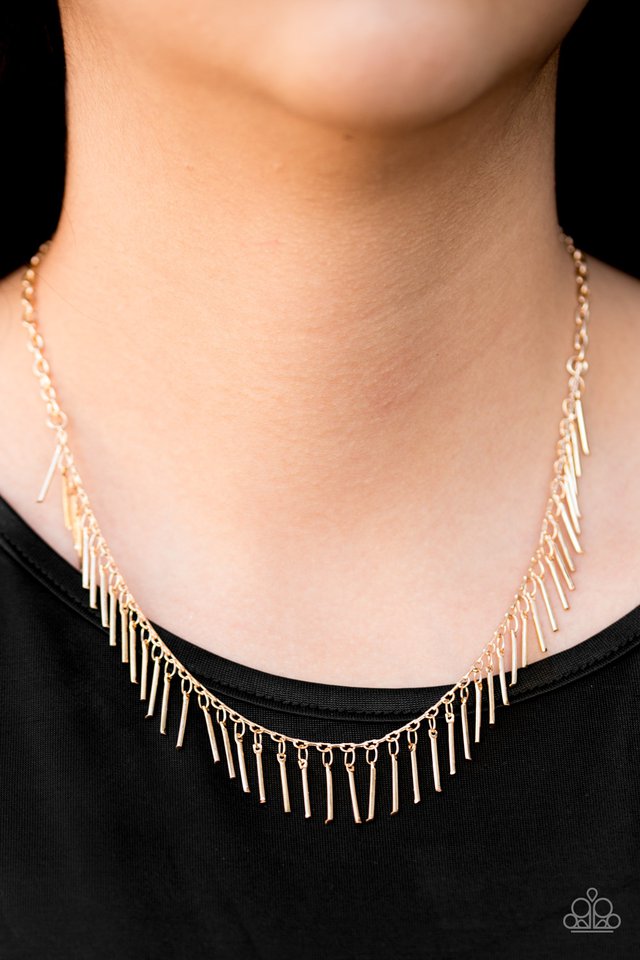Paparazzi ♥ Shes A Beast - Gold ♥ Necklace
