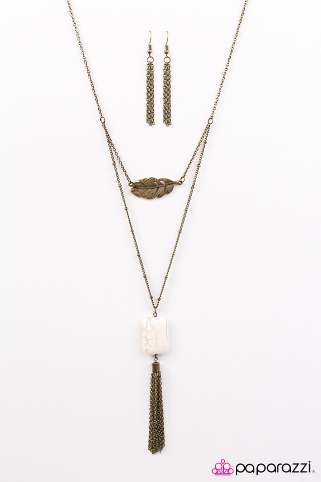 Paparazzi ♥ Mojave Mesas - Brass ♥ Necklace