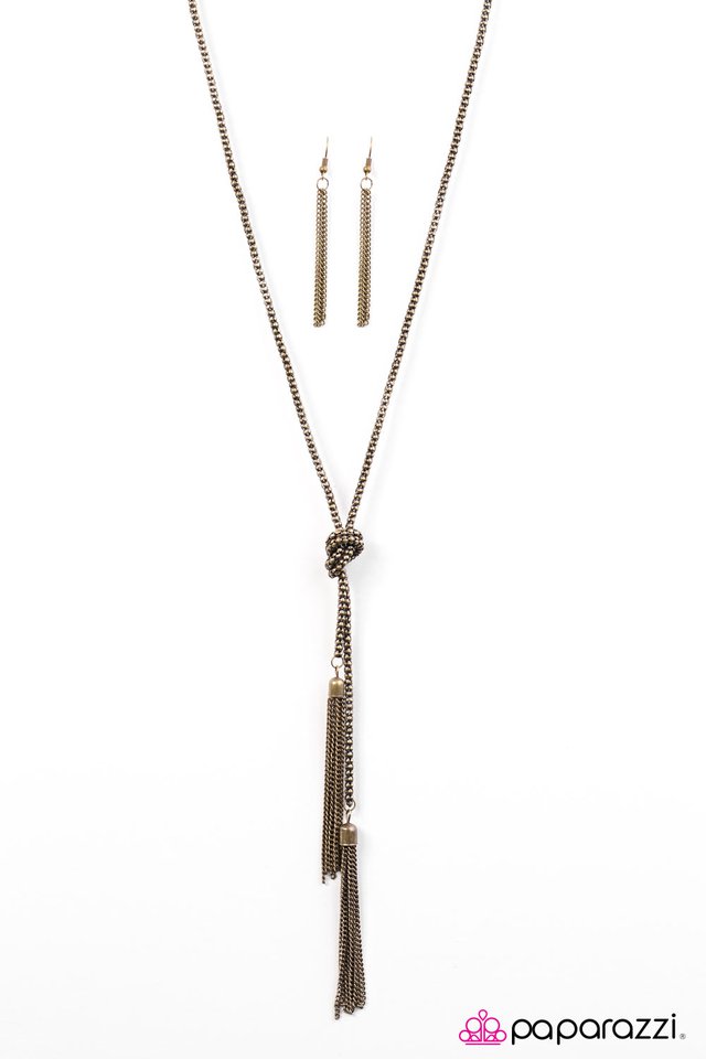 Paparazzi ♥ I Love You KNOT - Brass ♥ Necklace