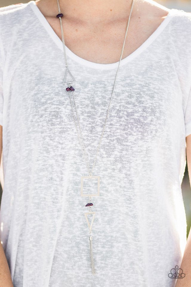 Paparazzi ♥ Just GEO With It - Purple ♥ Necklace