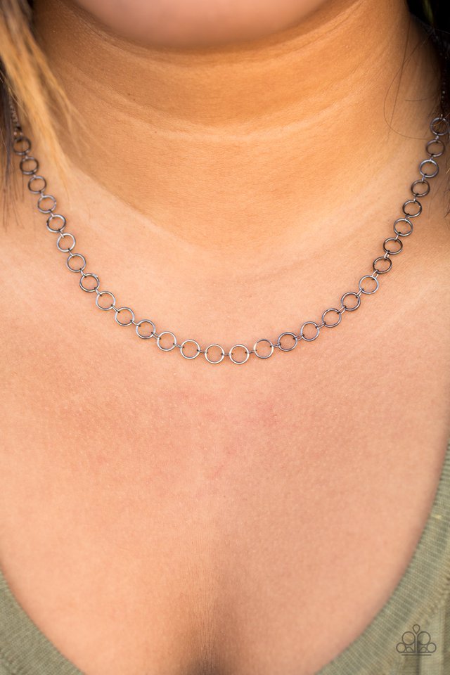 Paparazzi ♥ Steampunk Shimmer - Black ♥ Necklace