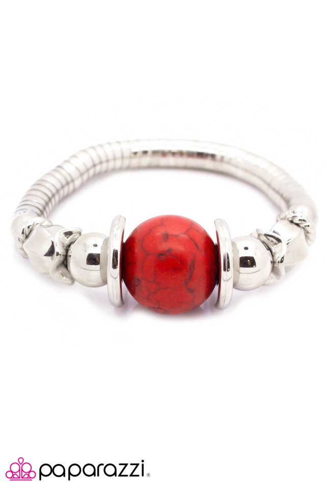 Paparazzi ♥ Brace Yourself - Red ♥ Bracelet