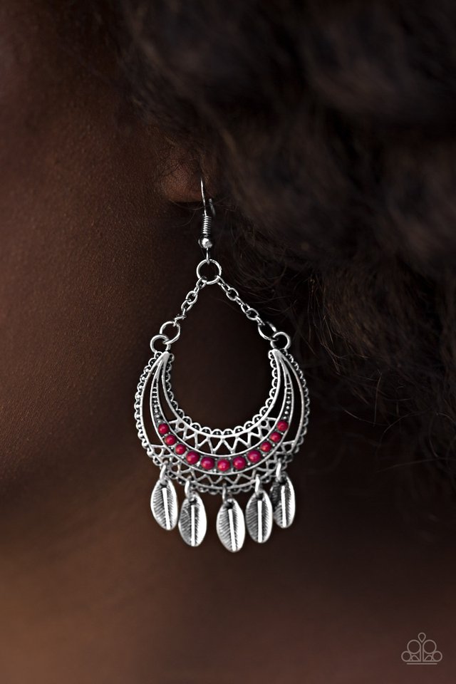 Paparazzi ♥ Lunar Lullaby - Red ♥ Earrings