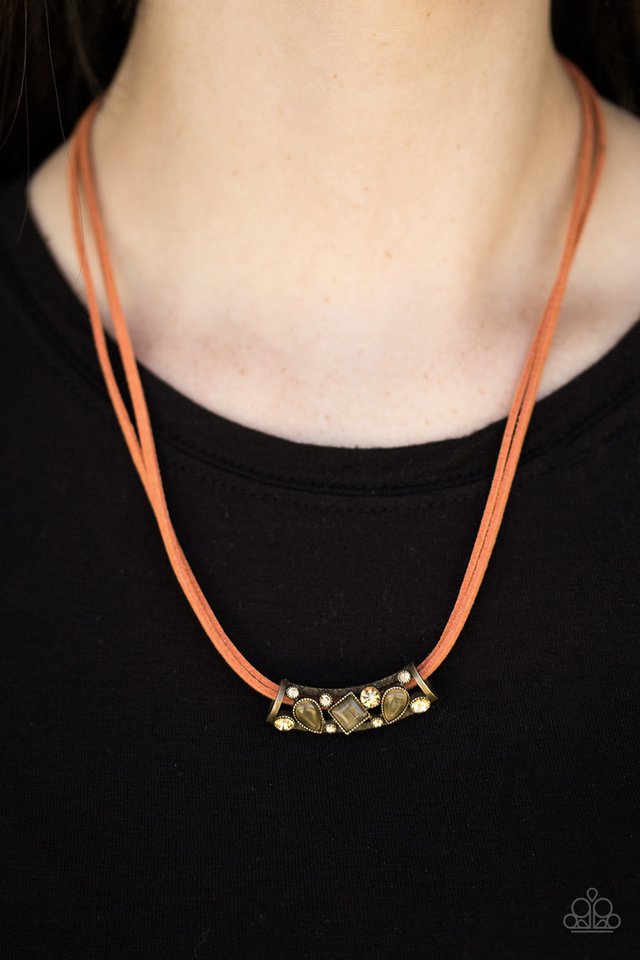 Paparazzi ♥ Galaxy Glam - Orange ♥ Necklace