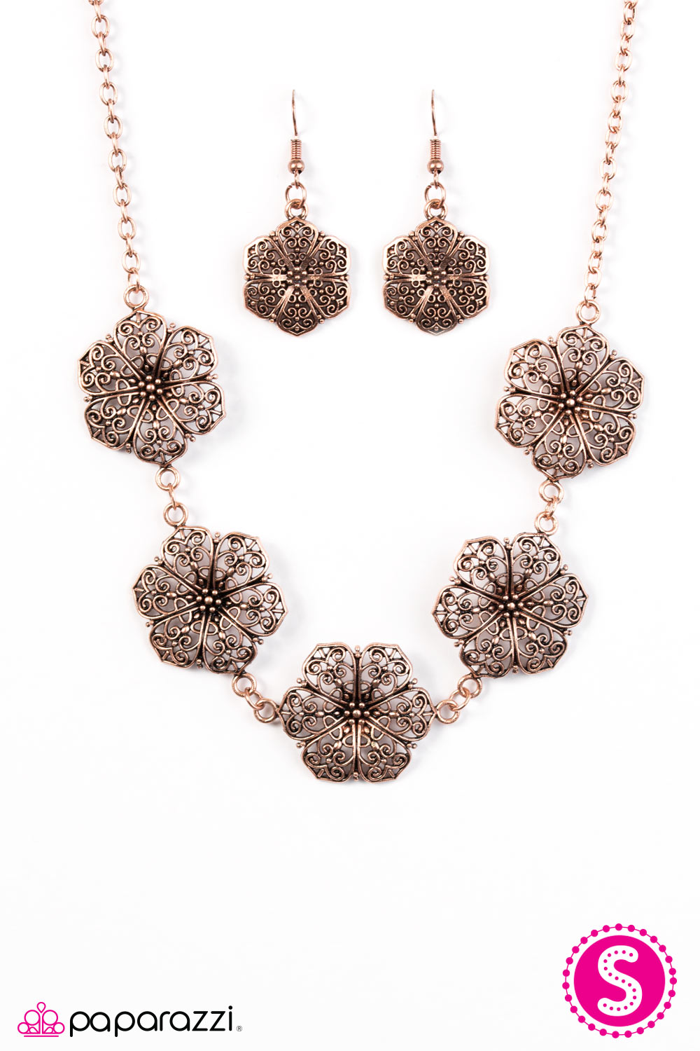 Paparazzi ♥ Floral Fluorescence - Copper ♥  Necklace