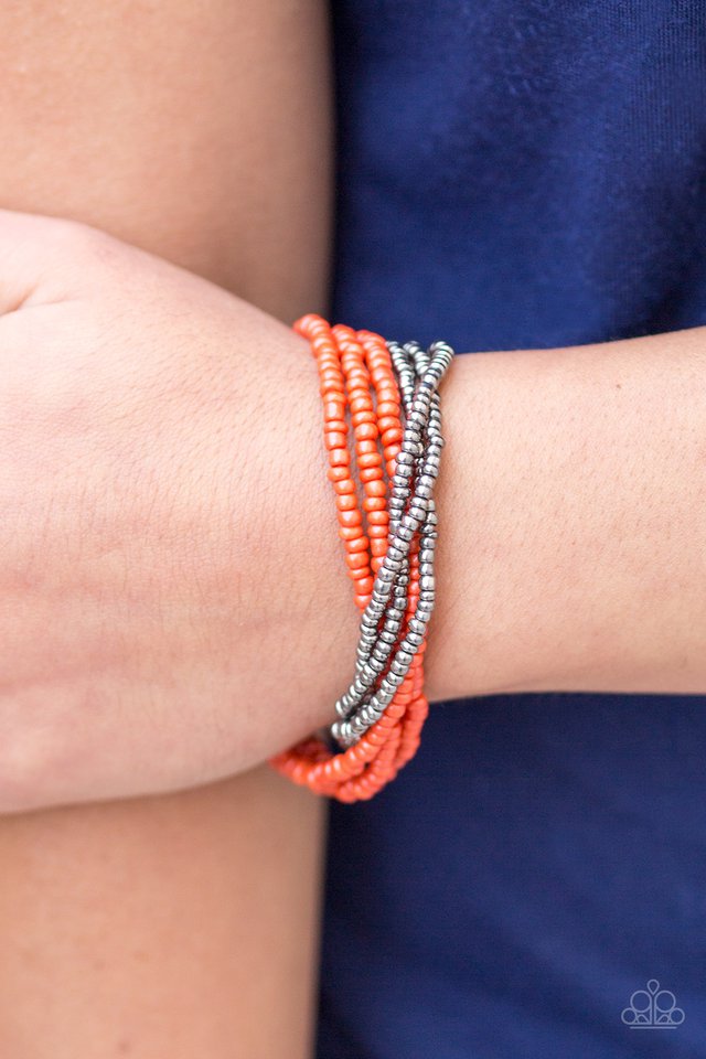 Paparazzi ♥ She Will BEAD Loved - Orange ♥ Bracelet