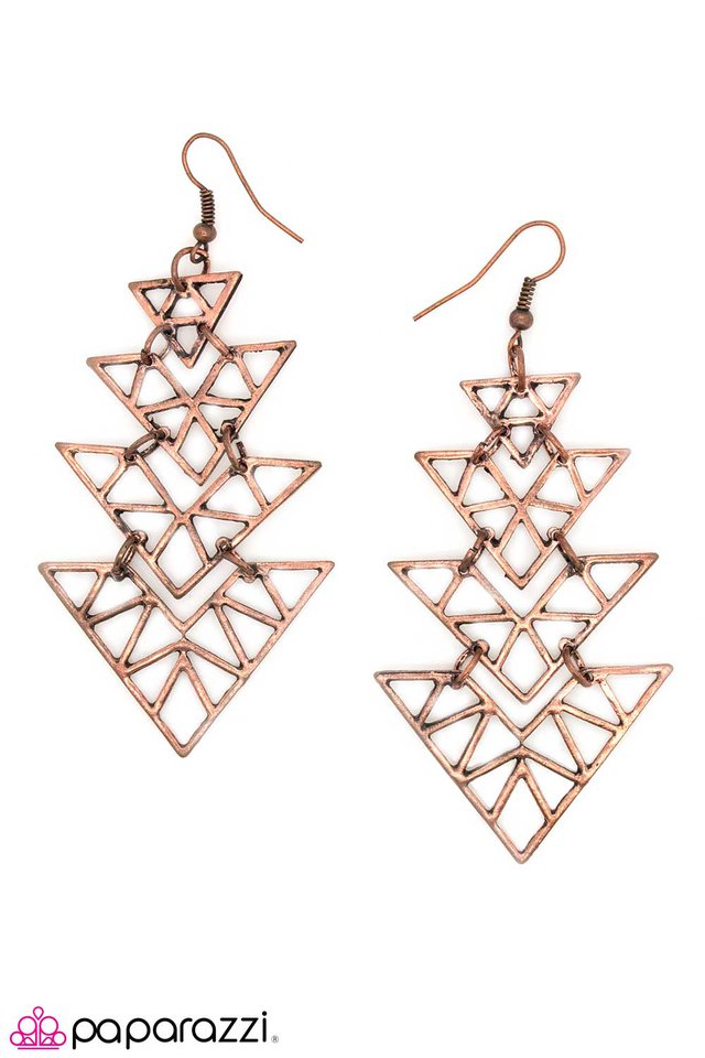 Paparazzi ♥ Straight to the Point - Copper ♥ Earrings