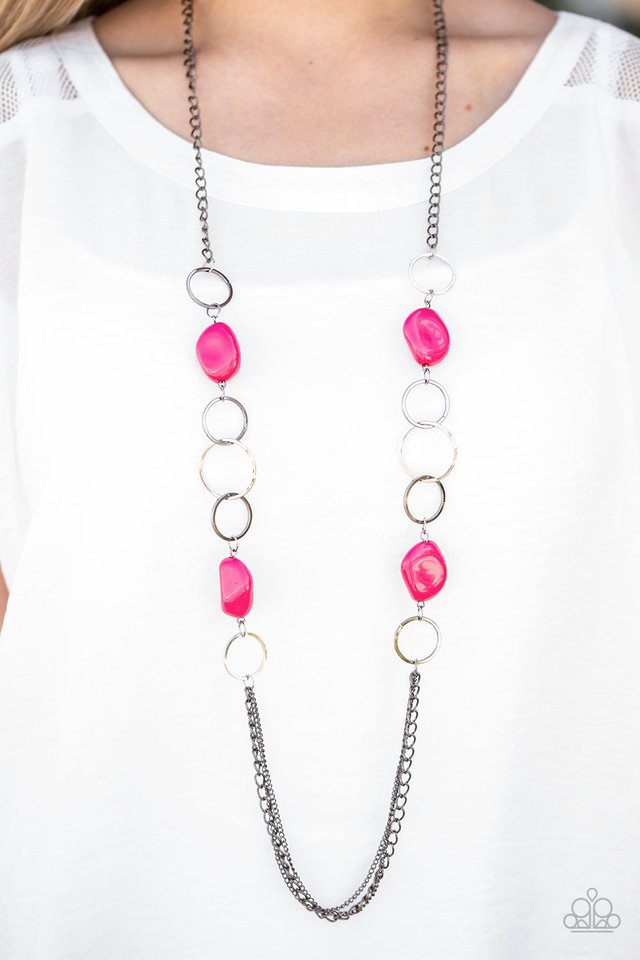 Paparazzi ♥ Rock The House - Pink ♥ Necklace