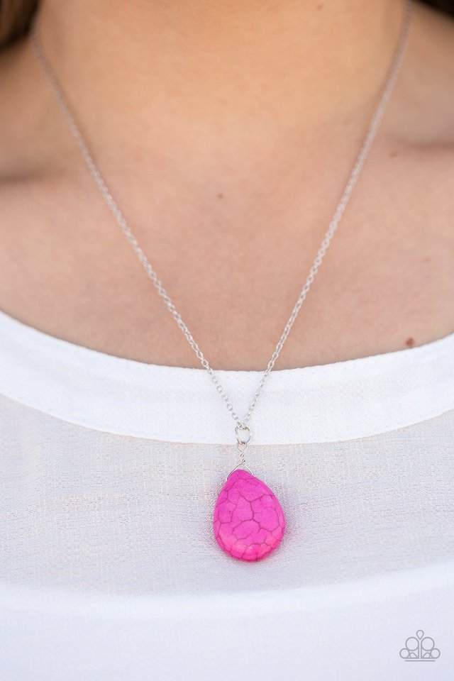 Paparazzi ♥ Stone Solo - Pink ♥ Necklace