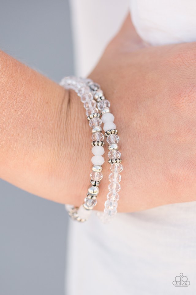 Paparazzi ♥ Crystal Cavalier - White ♥ Bracelet