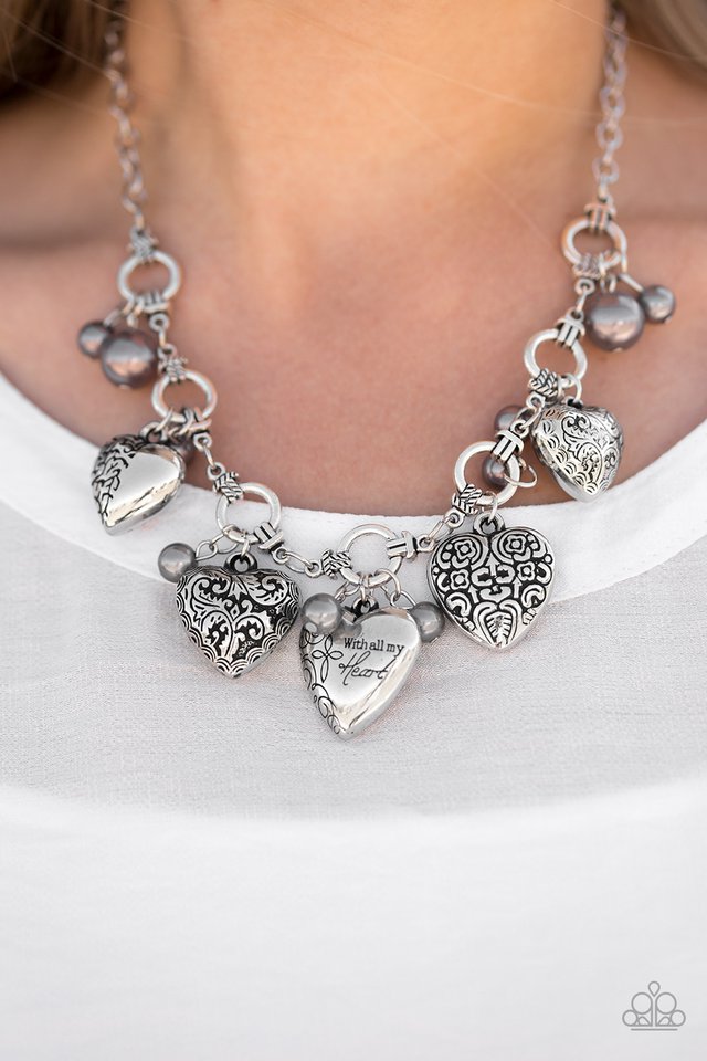 Paparazzi ♥ With All Your Heart - Silver ♥ Necklace