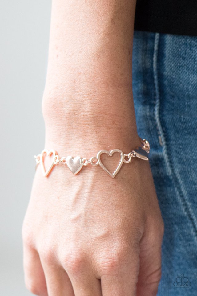Paparazzi ♥ HEART To Handle - Rose Gold ♥ Bracelet