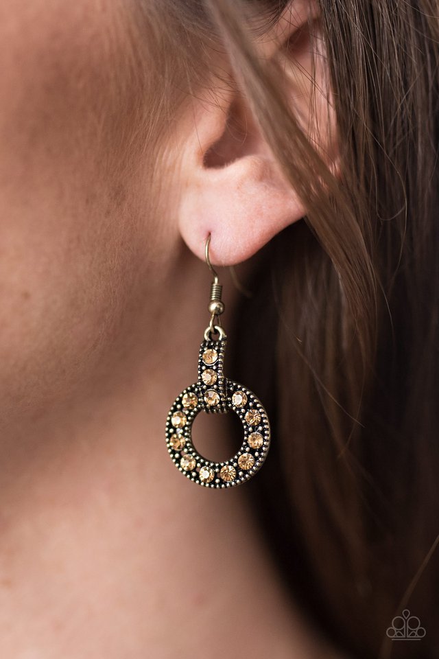 Paparazzi ♥ Midnight Ball - Brass ♥ Earrings
