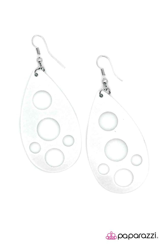 Paparazzi ♥ The HOLE Picture - White ♥ Earrings