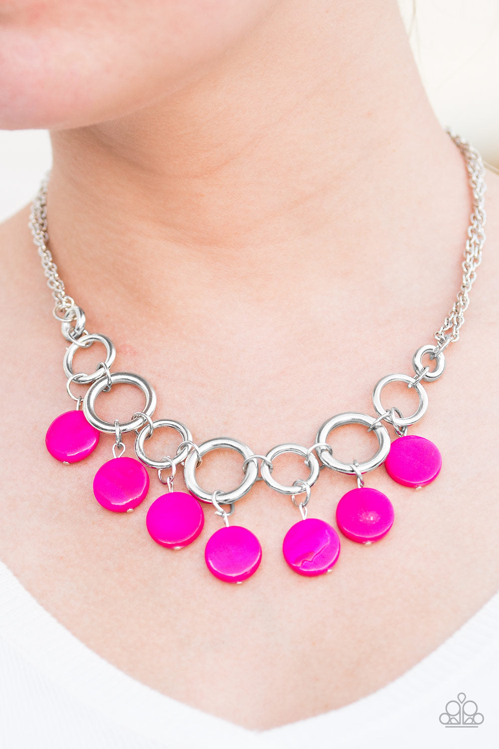 Paparazzi ♥ Coastal Adventure - Pink ♥  Necklace