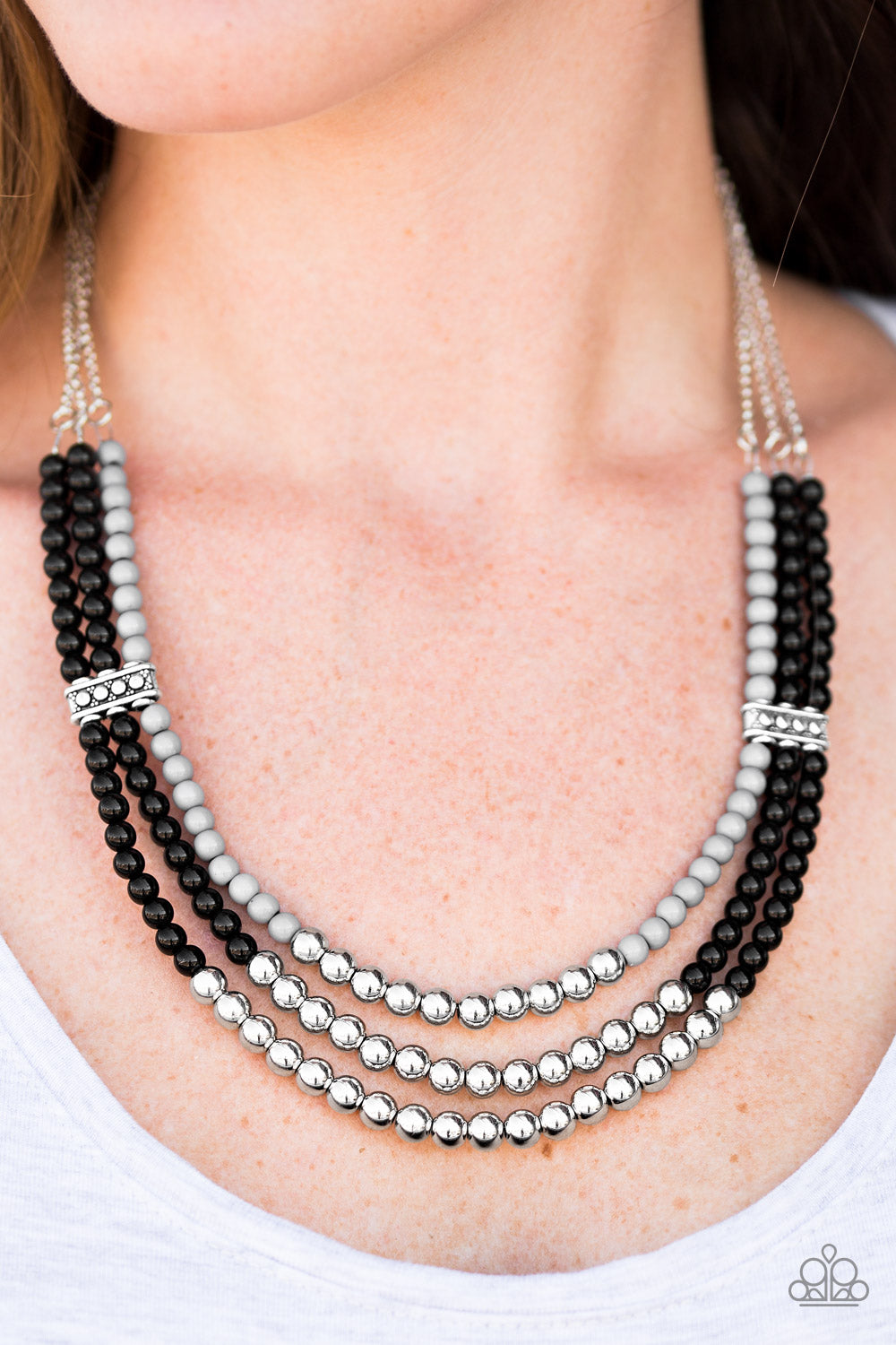 Paparazzi ♥ Just BEAD You - Silver ♥  Necklace
