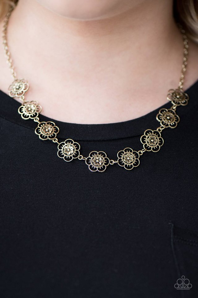 Paparazzi ♥ BLOOM Or Bust - Brass ♥ Necklace