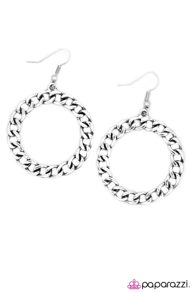 Paparazzi ♥ On to the Next Round - Black ♥ Earrings