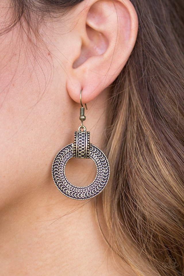 Paparazzi ♥ Get Your Wild On - Brass ♥ Earrings