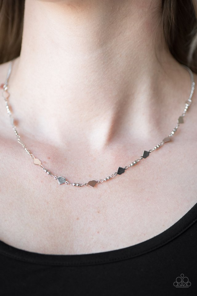 Paparazzi ♥ Fierce Hearts - Silver ♥ Necklace