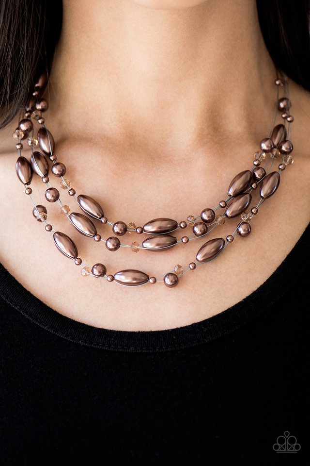 Paparazzi ♥ Happy Is The Bride - Brown ♥ Necklace